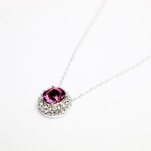 Swarovski Elements 925 Silver Pink Necklace